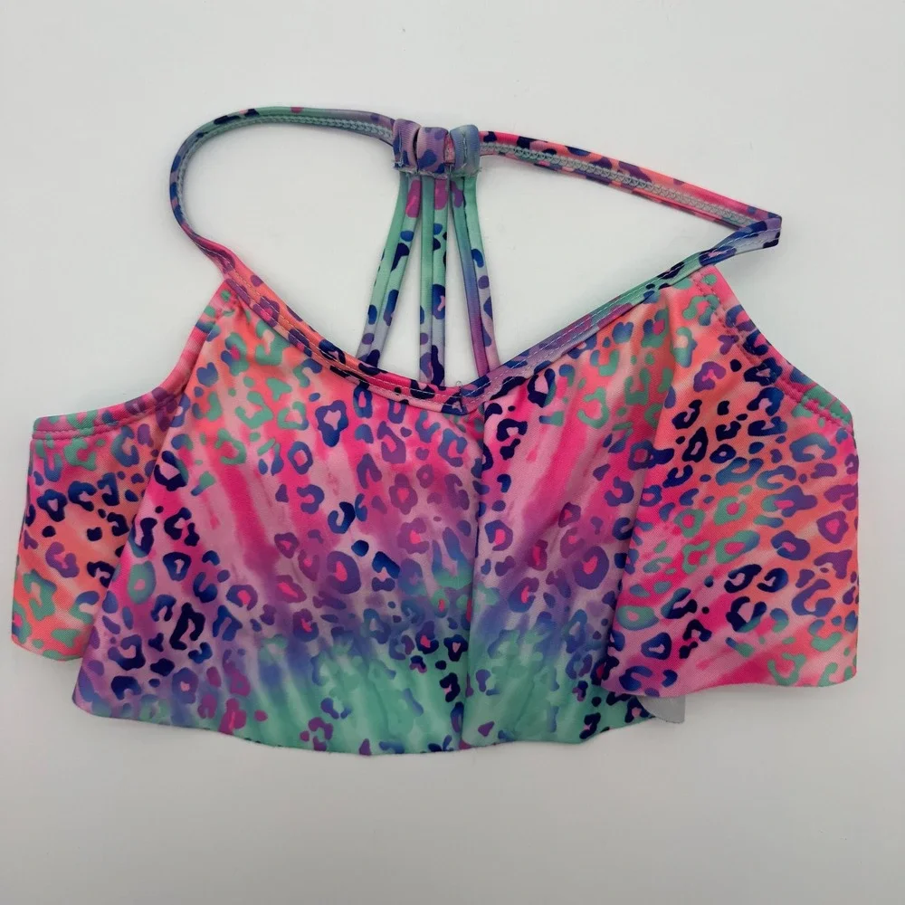 Wonder Nation Girls Lisa Frank LeopardTie Dye 2-Piece Swimsuit Multicolor S 6-6X